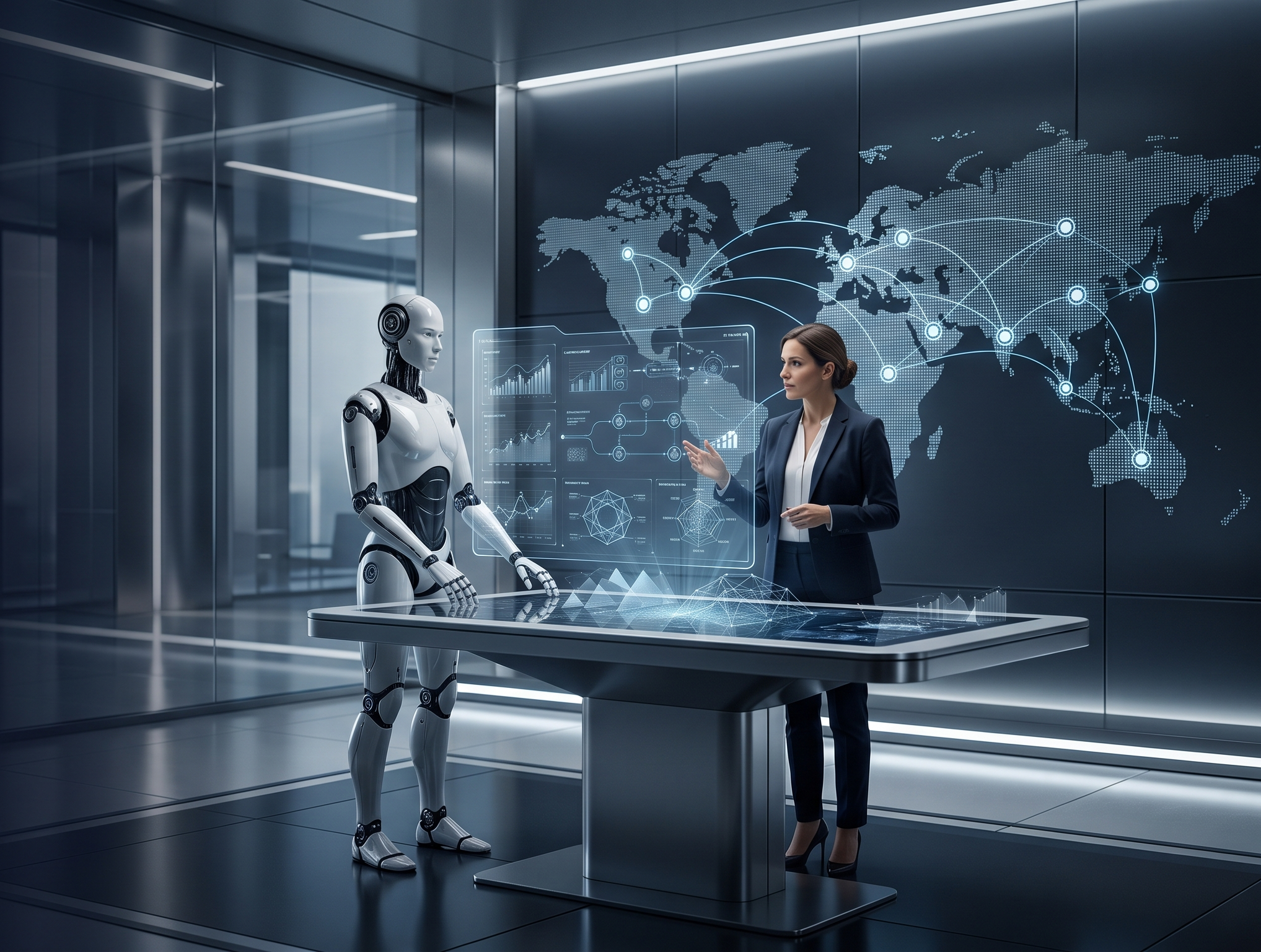 Abstract view of a modern operations environment representing global delivery